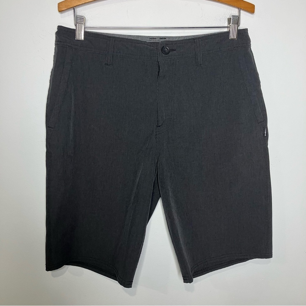 O’Neill hybrid shorts flat front charcoal gray activewear‎ casual size 32